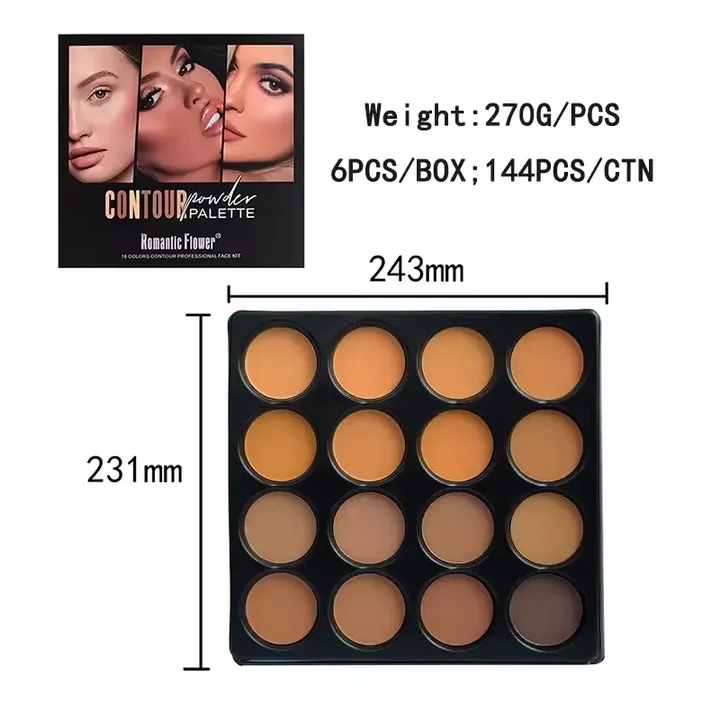 لوحة بودرة مضغوطة -Hot Selling 16 Color Private Label
