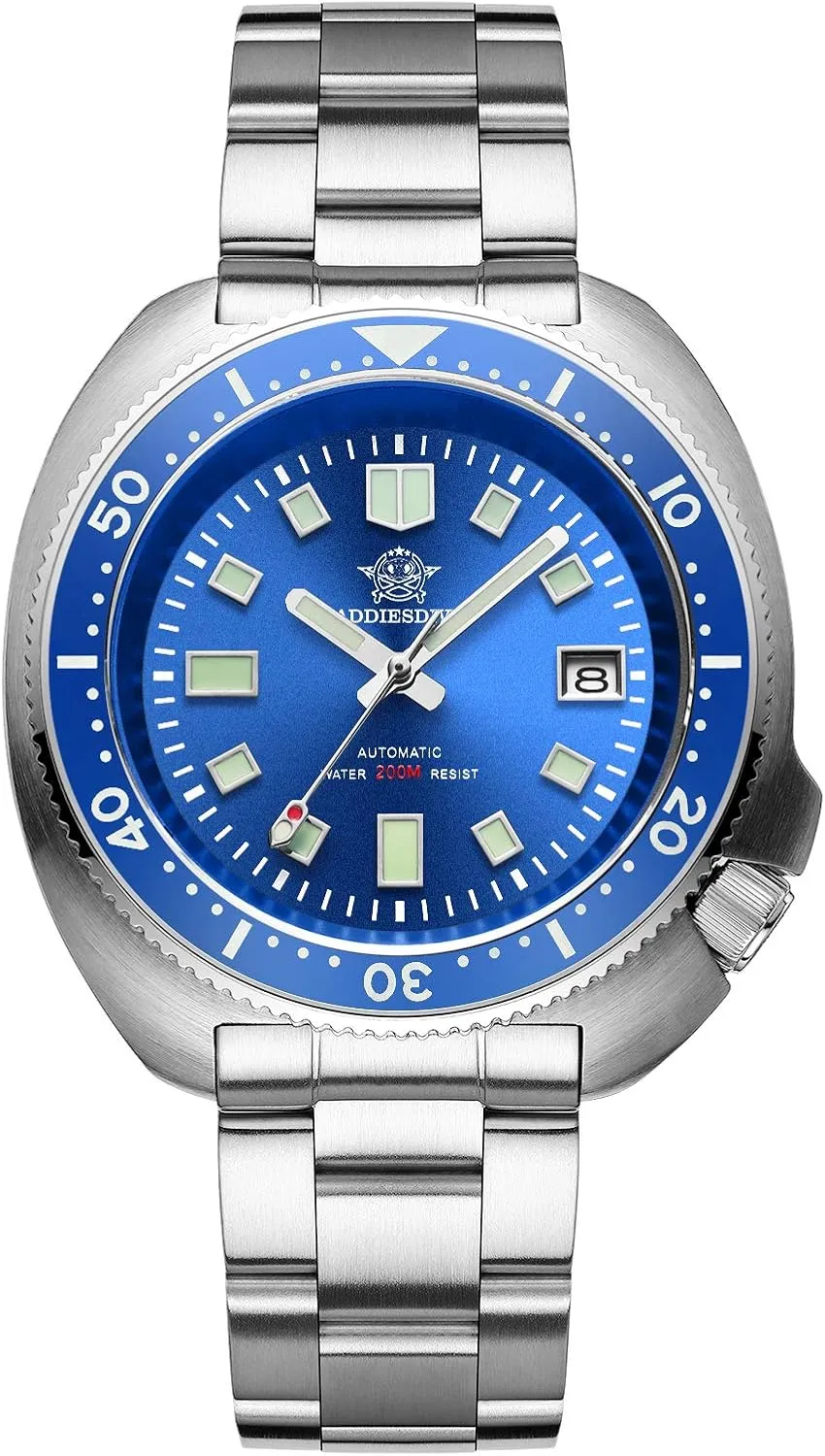 ADDIESDIVE Automatic Diver 200 M Mens Watch Luminescent Mechanical NH35A Analog Stainless Steel
