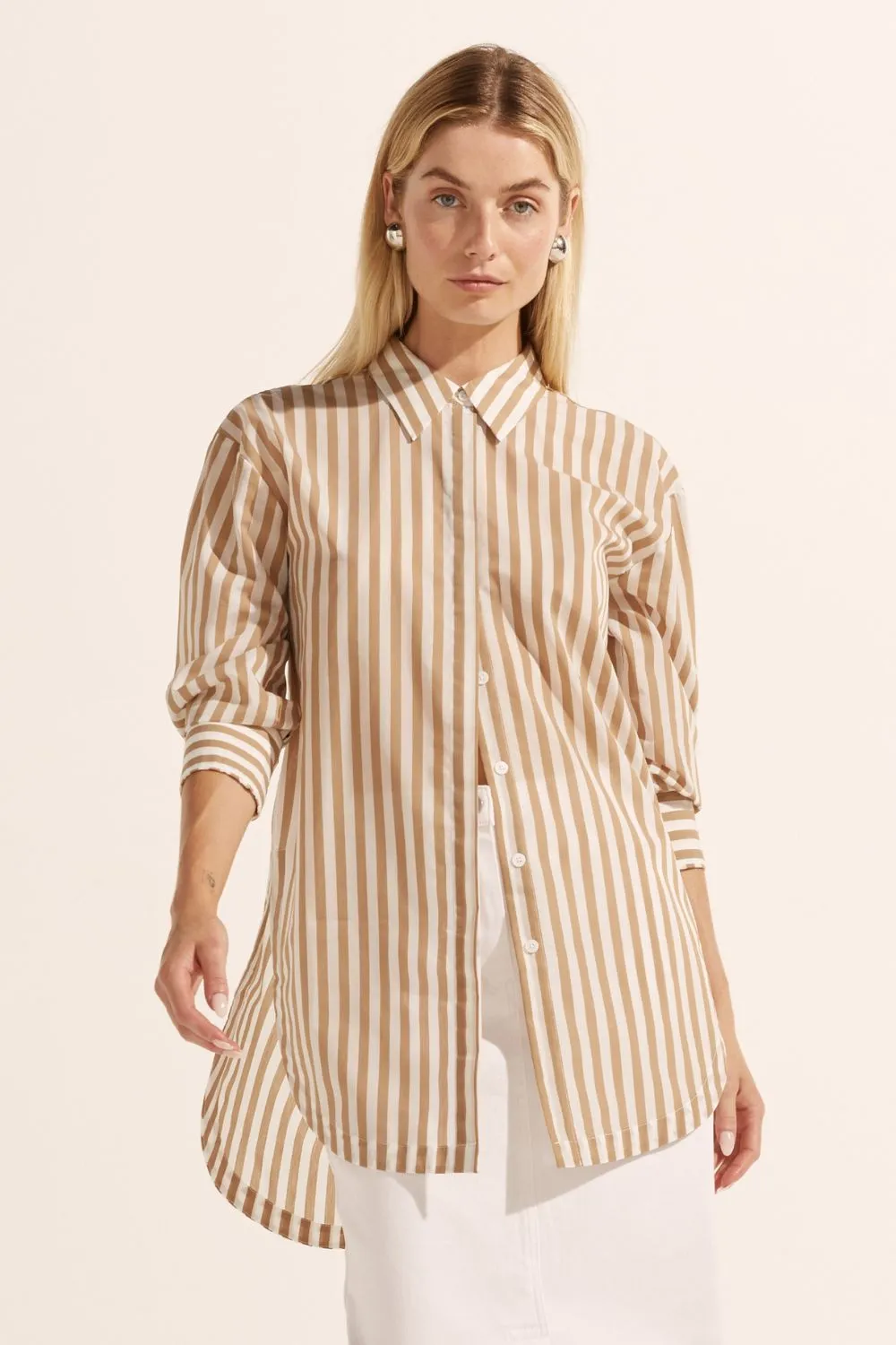 agile top - flax stripe