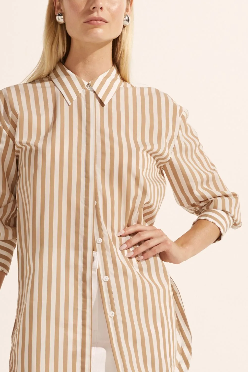 agile top - flax stripe
