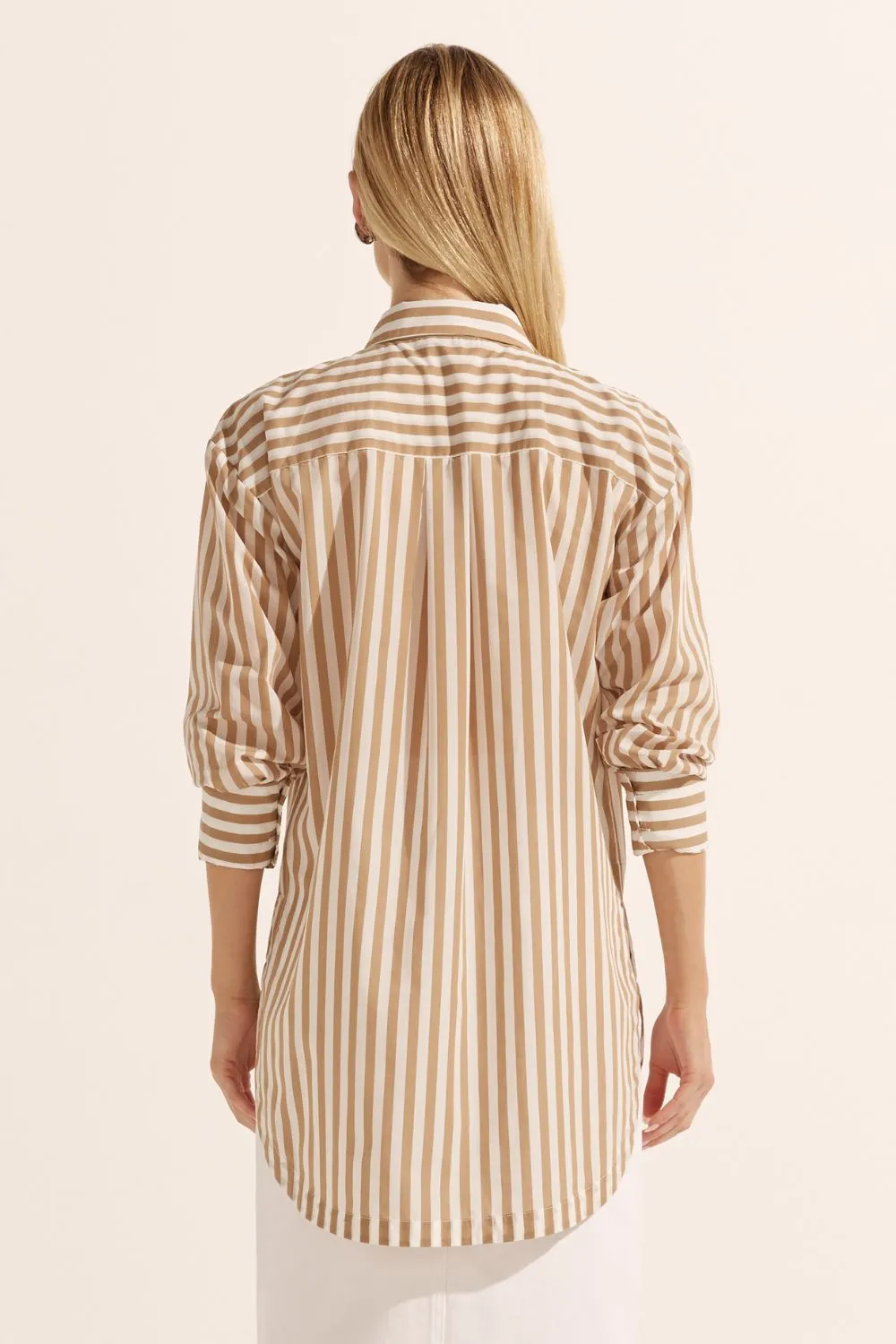 agile top - flax stripe