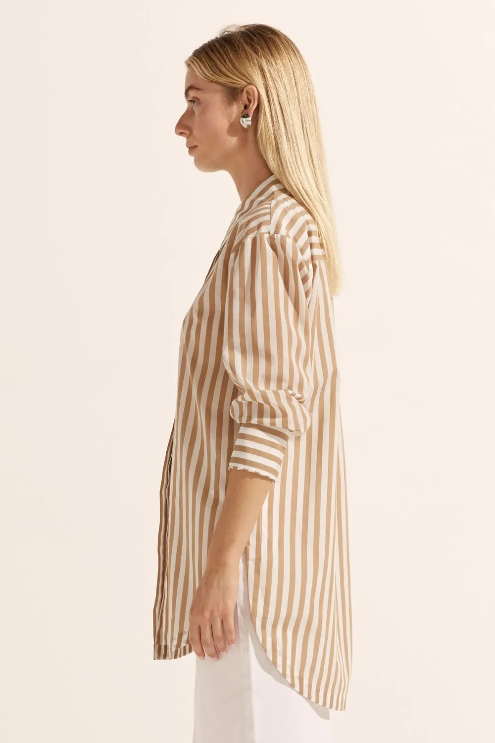 agile top - flax stripe