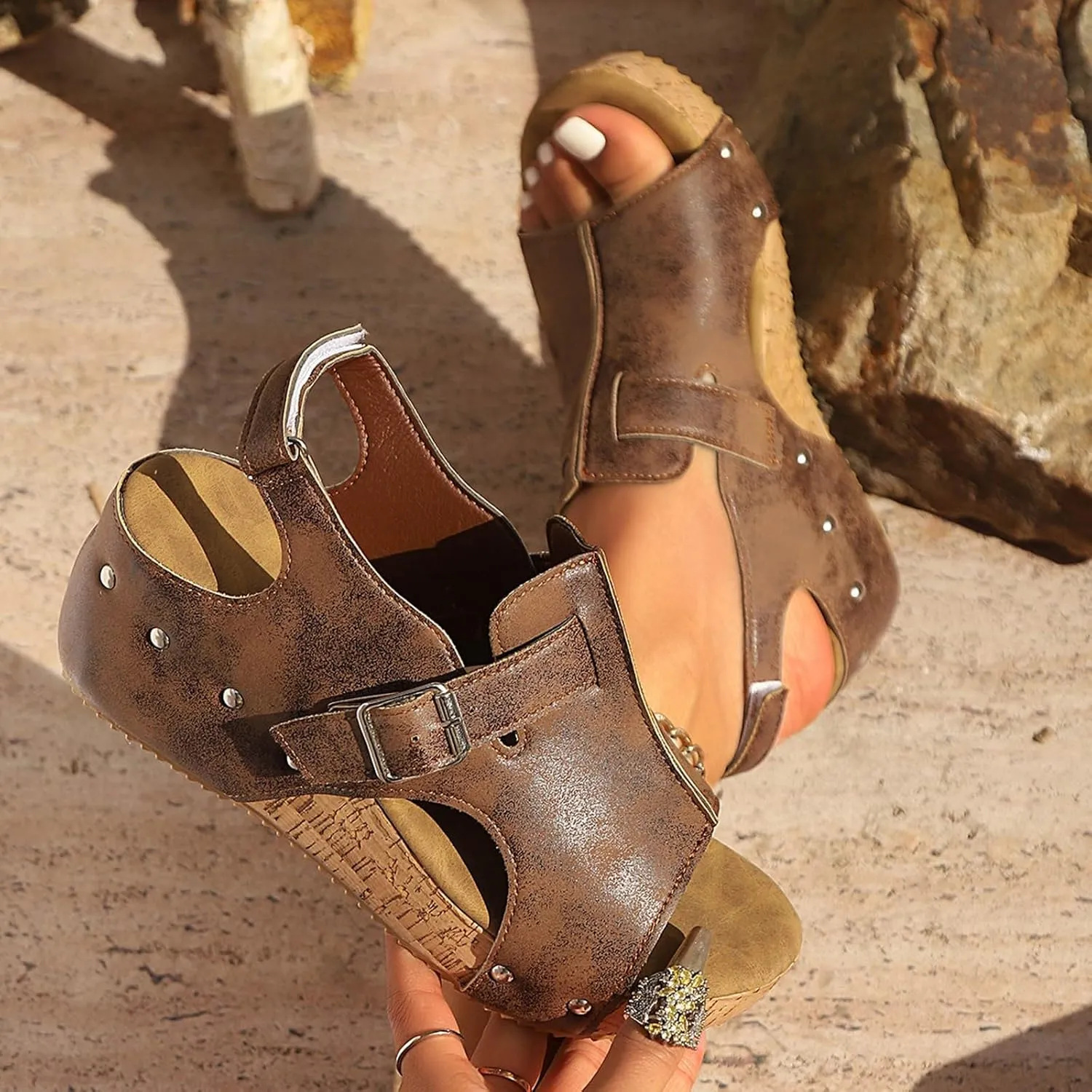 Black Sandals Wedge Sandals For Women Platform Wedge Sandals Open Toe Slipper Sandals Women Casual Summer Shoes