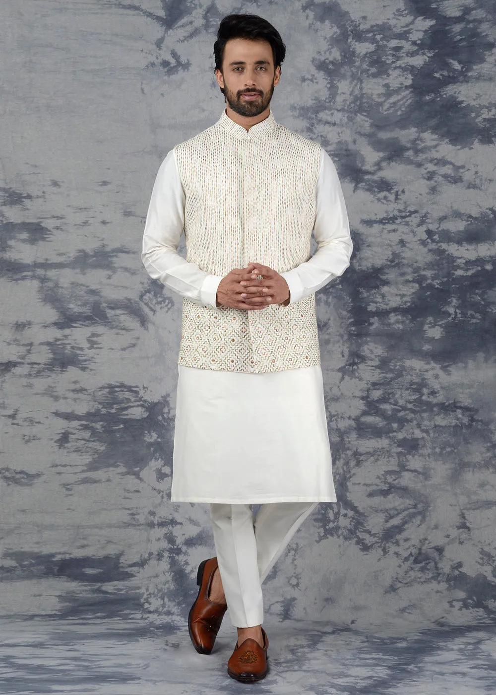 Cream Bandhgala Jacket | Siddhesh Chauhan