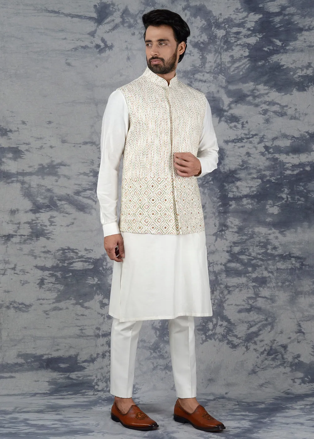 Cream Bandhgala Jacket | Siddhesh Chauhan