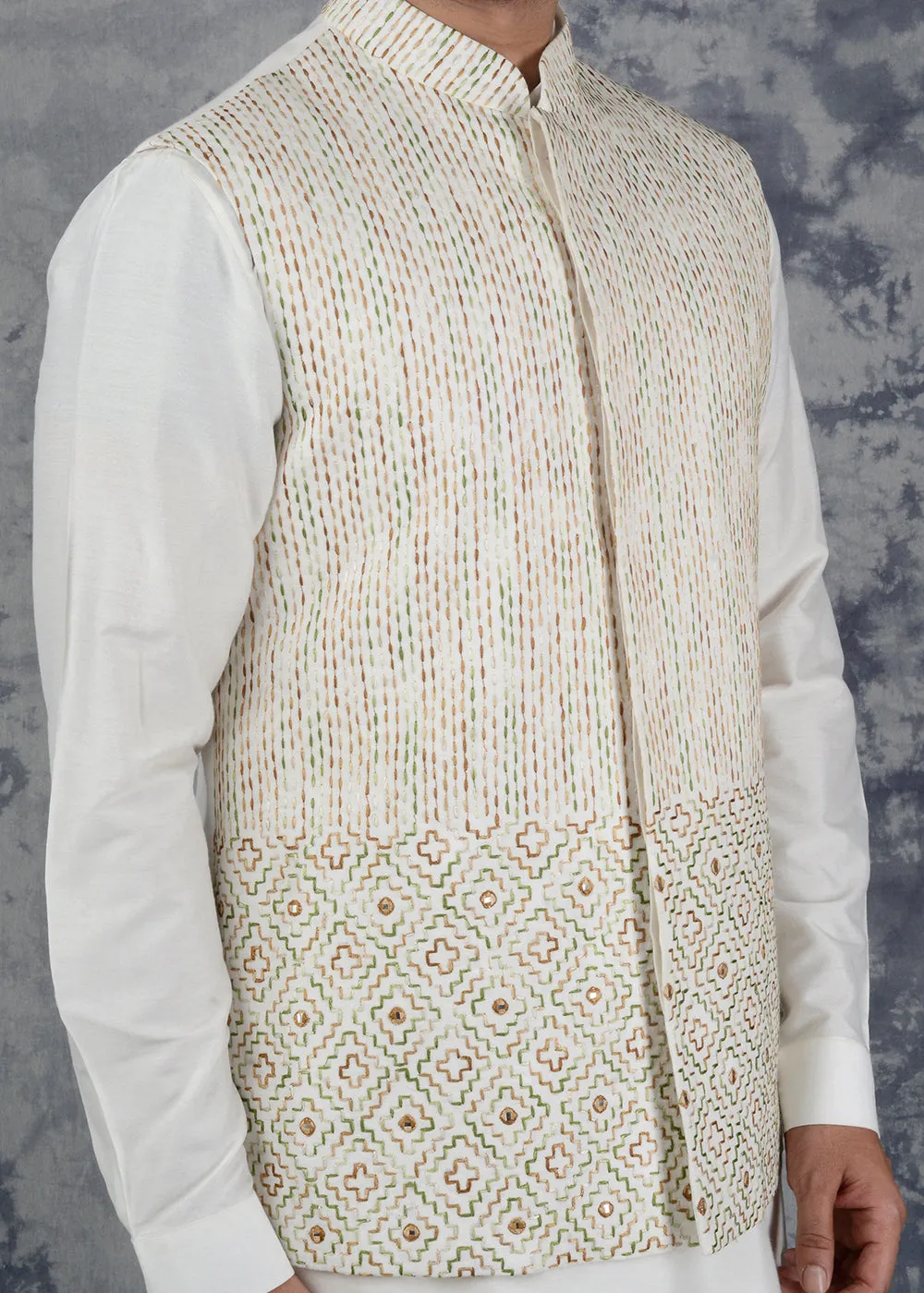Cream Bandhgala Jacket | Siddhesh Chauhan