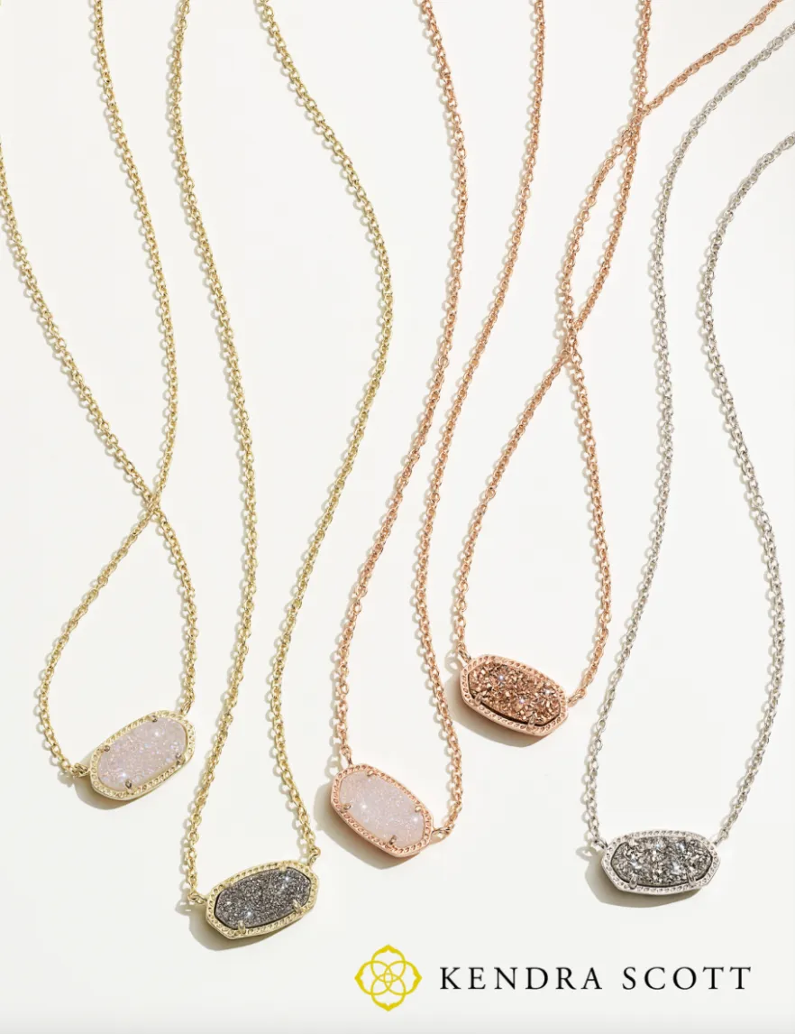 Elisa Pendant Necklace in Rose Gold Drusy