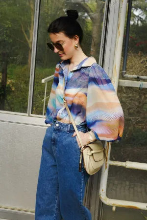Fleetwood Blouse - Blauw/Oranje