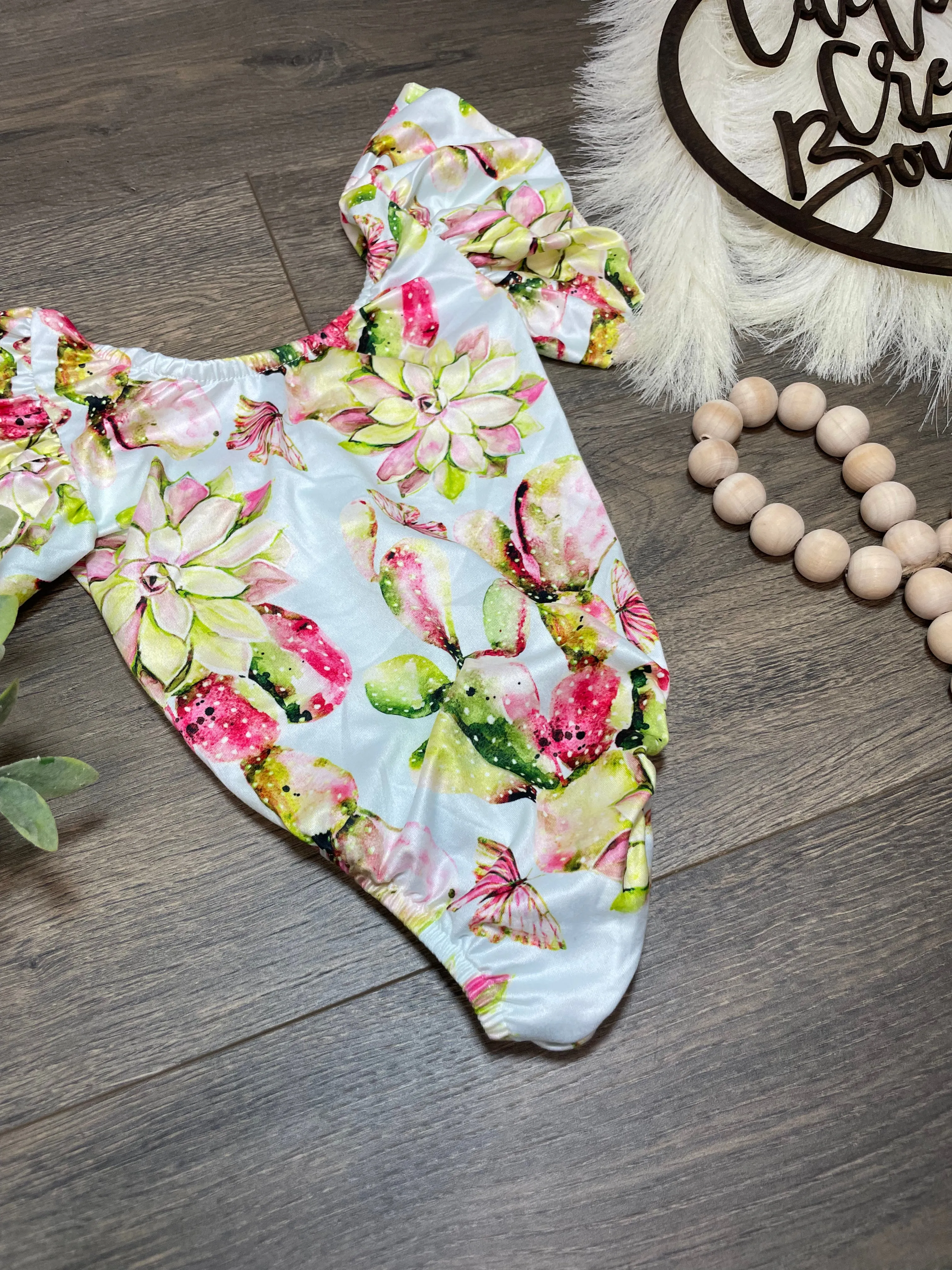 Girls Cactus Butterfly Singlet