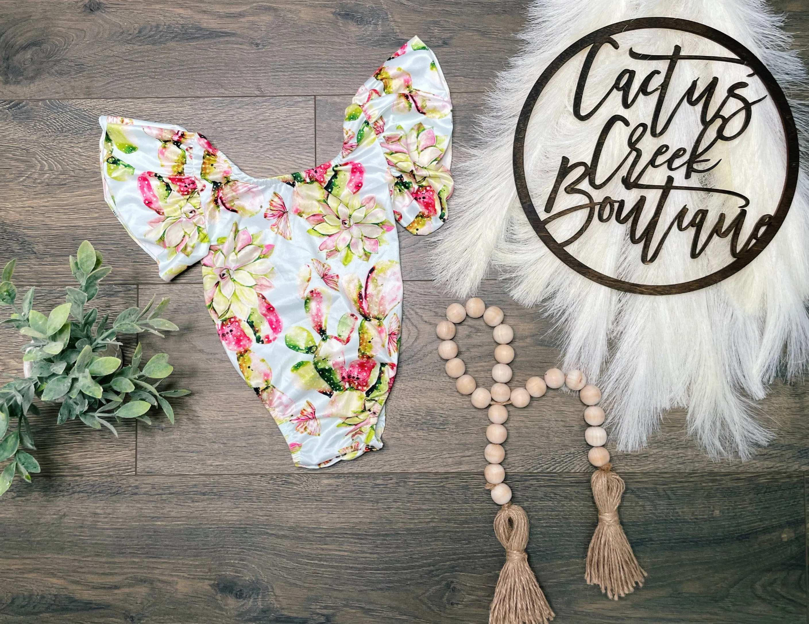 Girls Cactus Butterfly Singlet