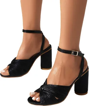 Hbeylia Women's High Heels Snadals Latin Dance Shoes Fashion Peep Toe Crisscross Pumps Satin Professional Ballroom Salsa Practice Performance Dance Shoes