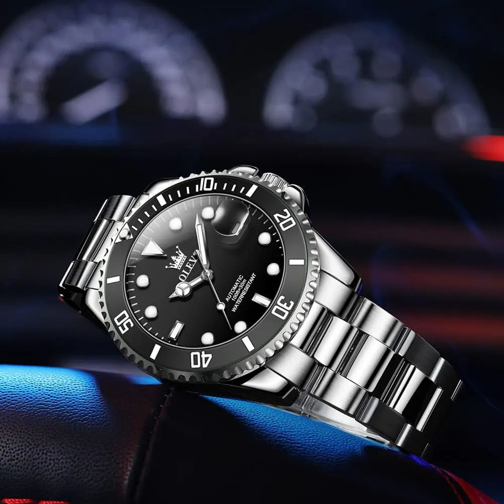 OLEVS Men's Mechanical Watch Hollow Out Waterproof Automatic Stringing Watch for Men