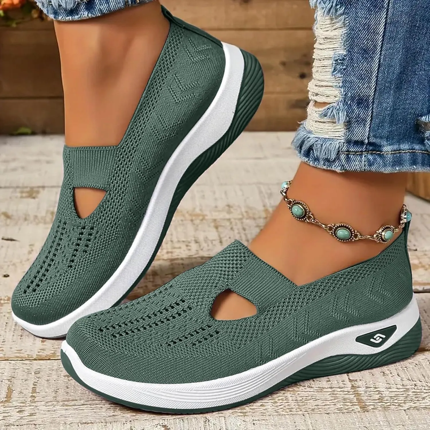 Orthopedic Shoes for Women 2025 Walking Sandals New Breathable Soft Hollow Out Slip-On Outdoor Casual Shoes