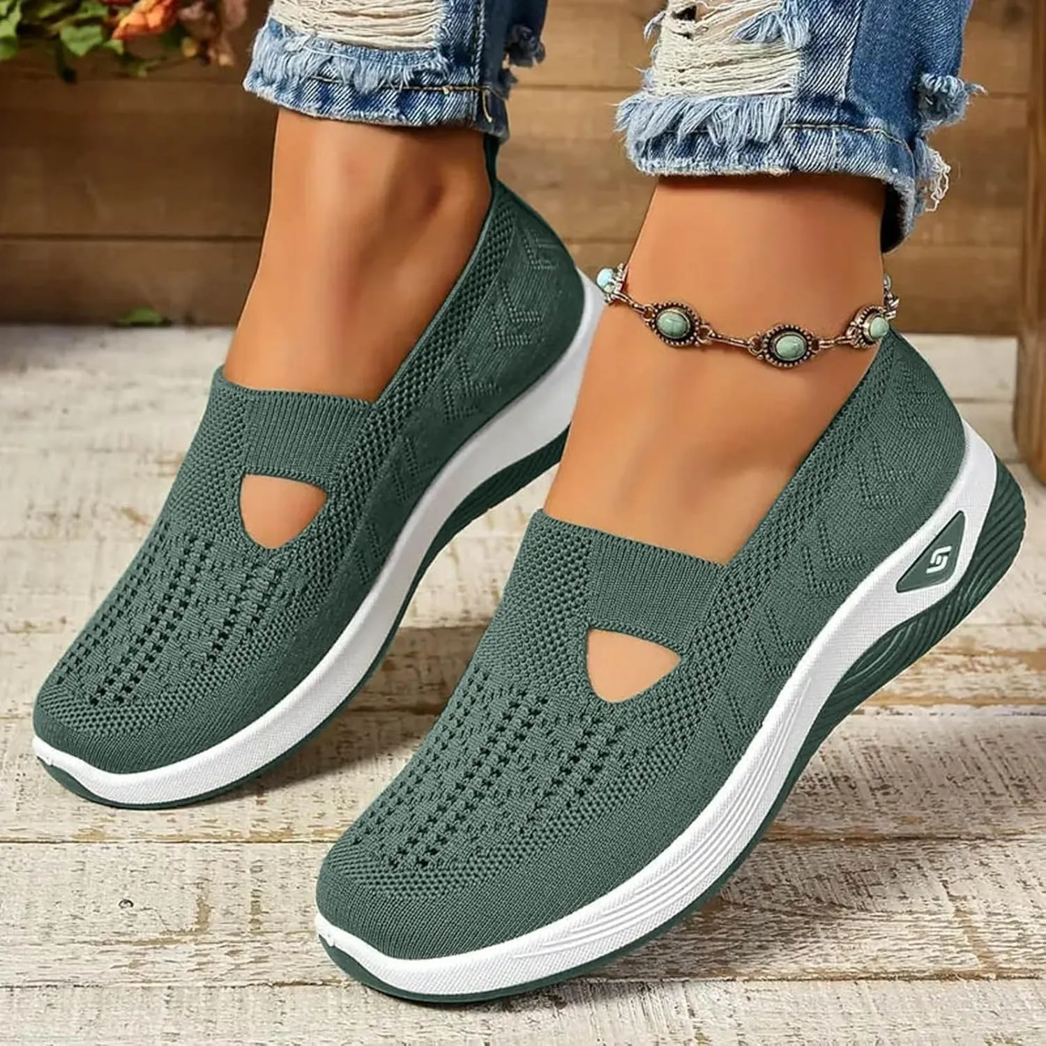 Orthopedic Shoes for Women 2025 Walking Sandals New Breathable Soft Hollow Out Slip-On Outdoor Casual Shoes