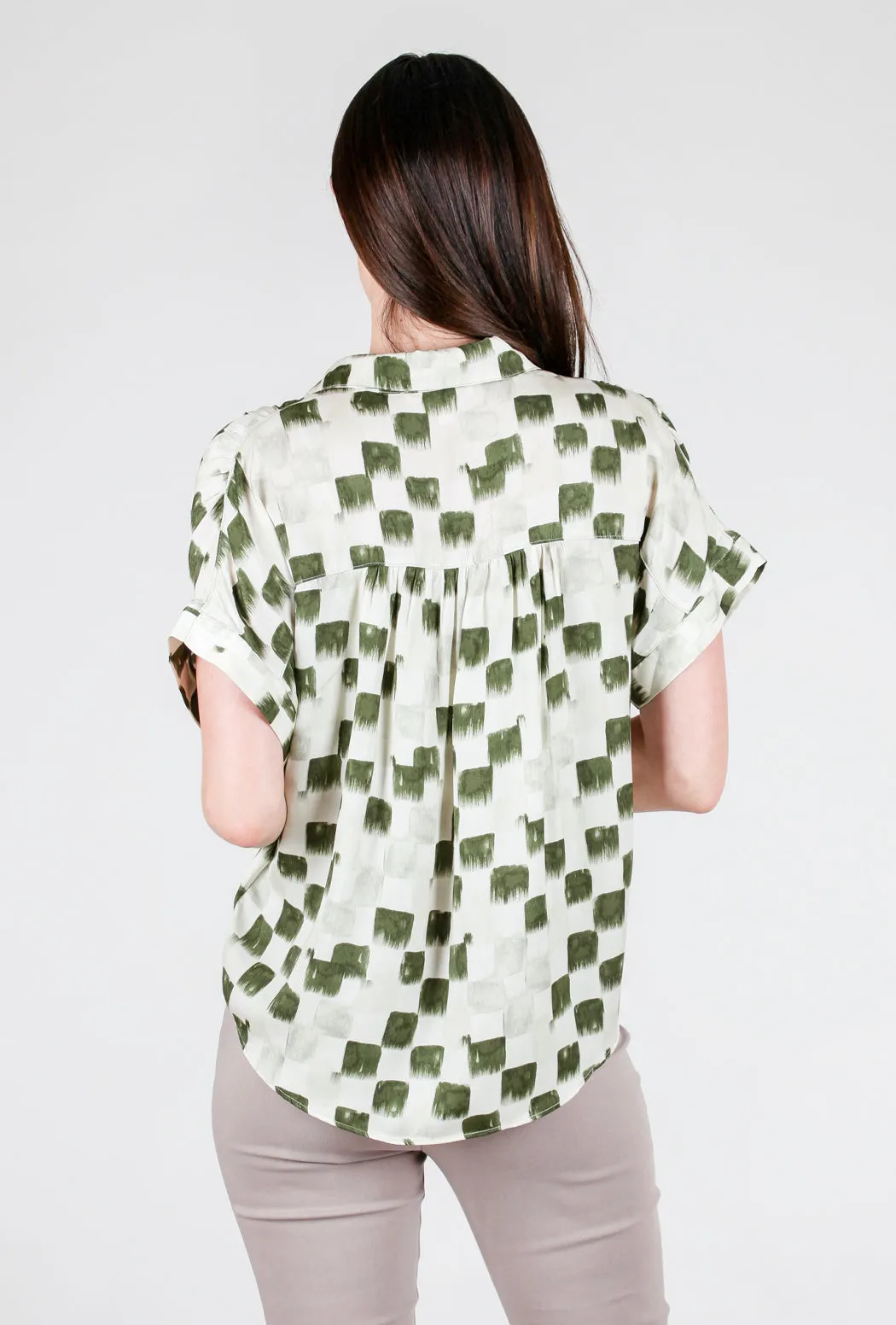 Painterly Checker Shirt, Foliage