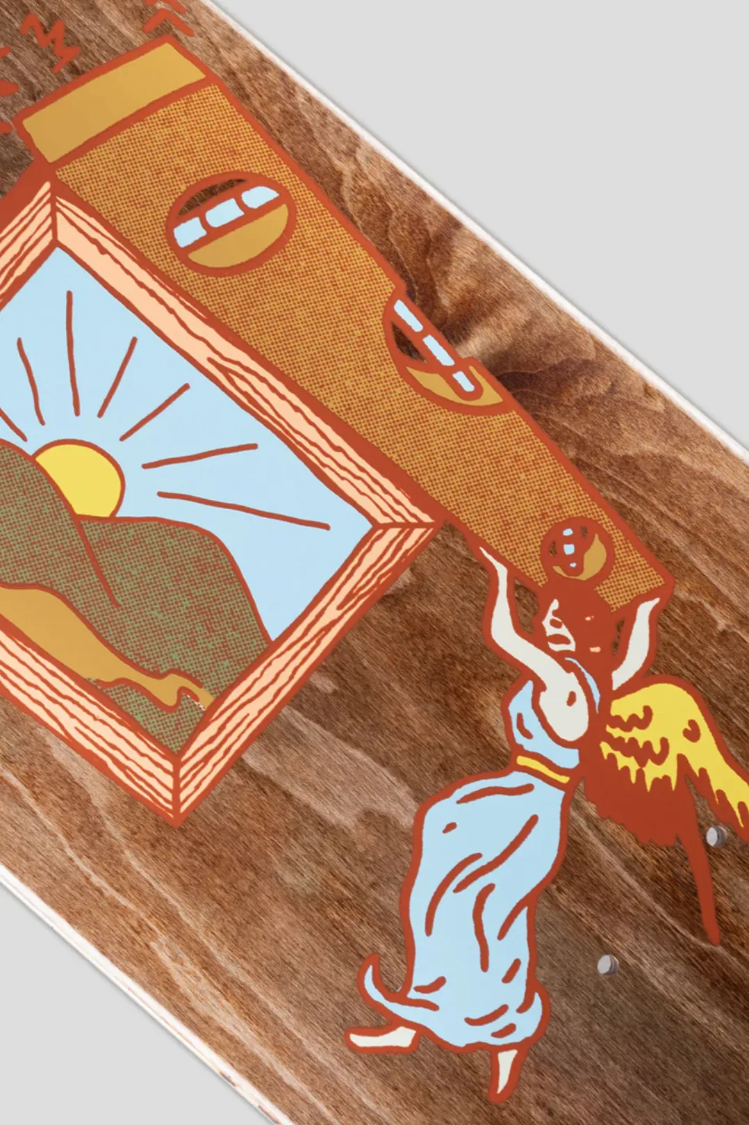 PASS~PORT SKATEBOARD DECK ANGEL VS DEVIL - WOODGRAIN