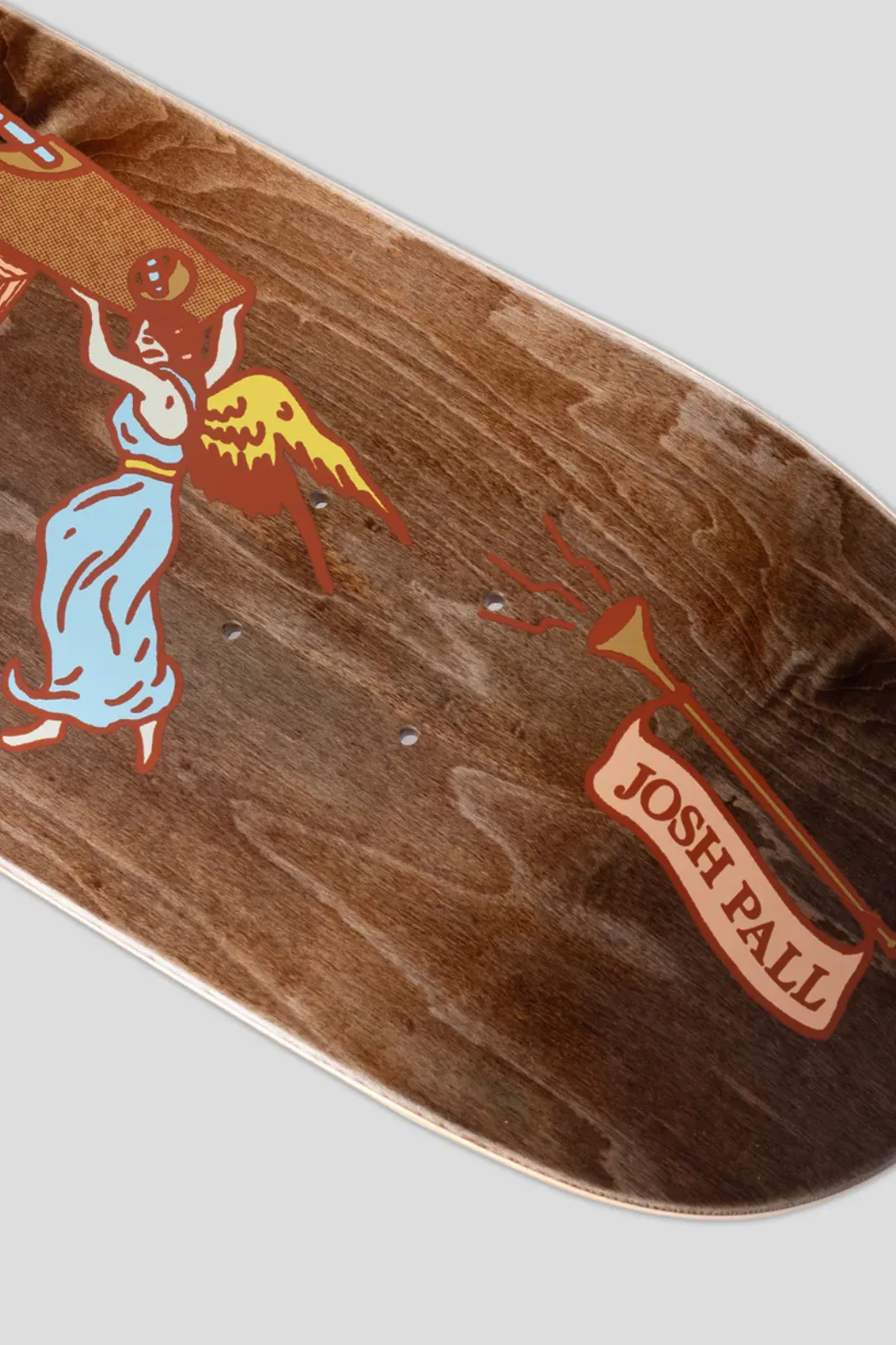 PASS~PORT SKATEBOARD DECK ANGEL VS DEVIL - WOODGRAIN