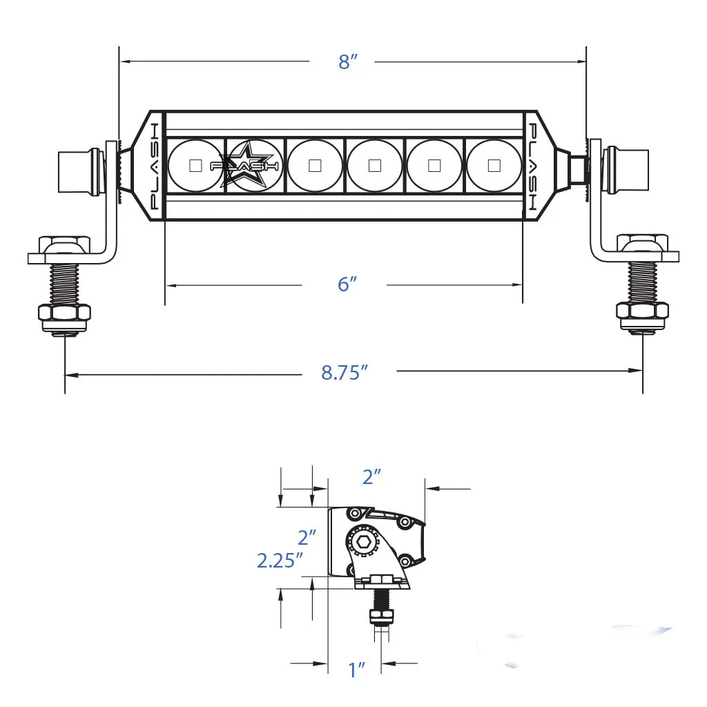 Single Row LED Light Bar - 6"