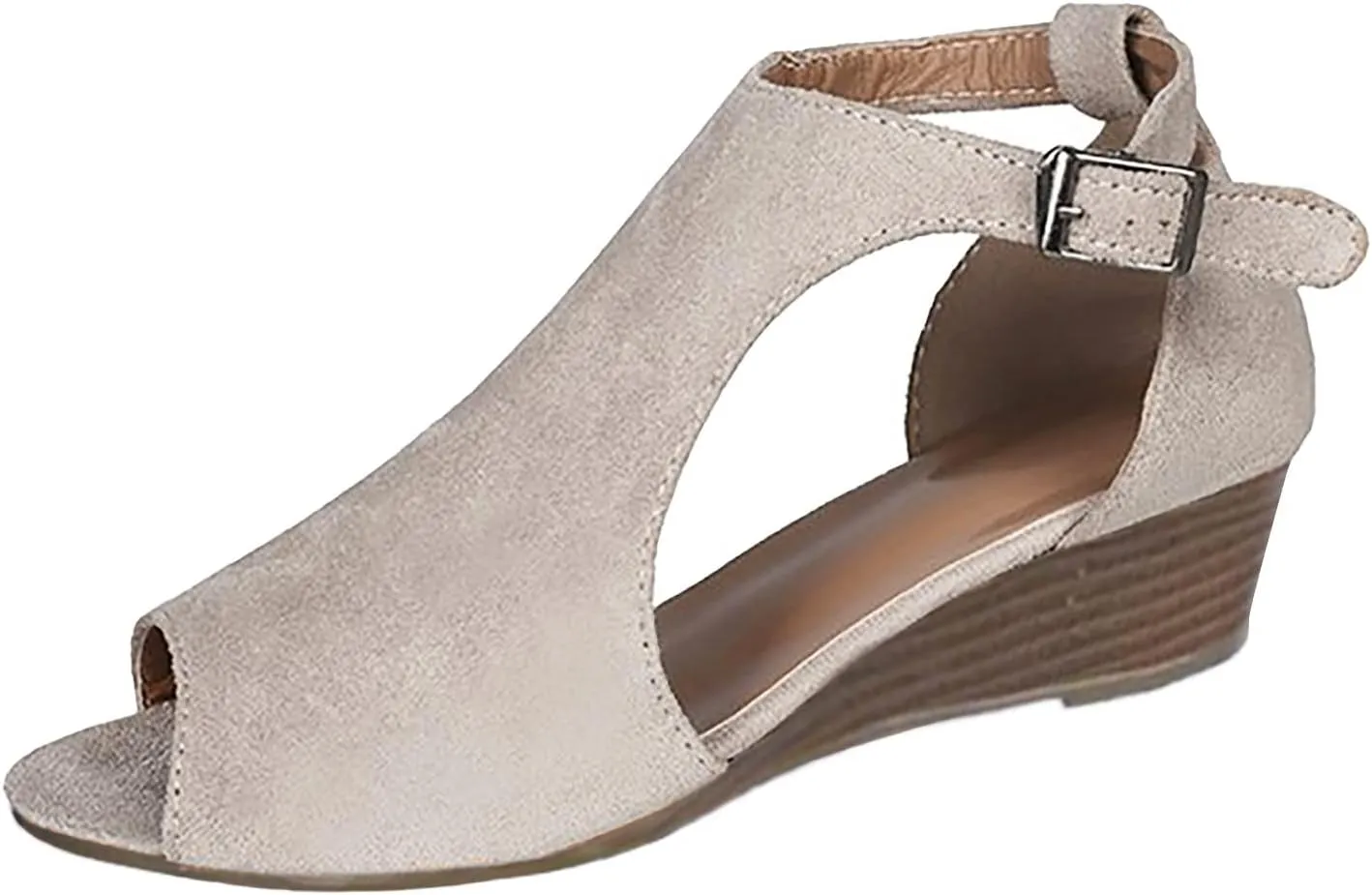 Wedge Sandals for Women Dressy Summer,Women Open Toe Sandal Hollow Out Gladiator Sandals High Top Ankle Zipper